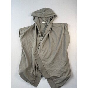 Skin Womens XS/S Gray Hooded Open Front Wrap Cardigan Poncho Lounge Cape Soft